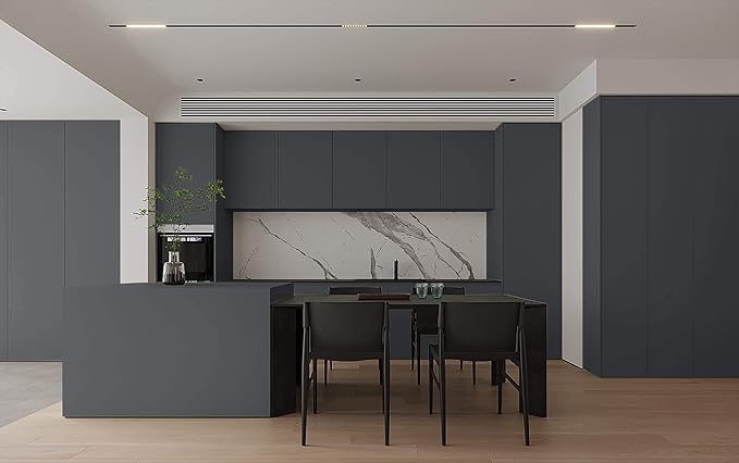 Dimoon 236''x17.7'' Grey Peel and Stick Wallpaper Contact Paper Modern Self Adhesive Wall Paper Removable Renter Friendly Textured Solid Color Shelf Cabinet Vinyl Roll (236''x17.7'',Dark Grey)