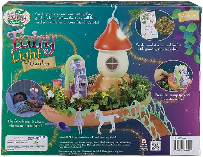 Light Garden - Grow Your Own Garden and Play Indoors Outdoors with This Magical Mushroom House and Fairy Unicorn Playset - for Kids Ages 4 and Up