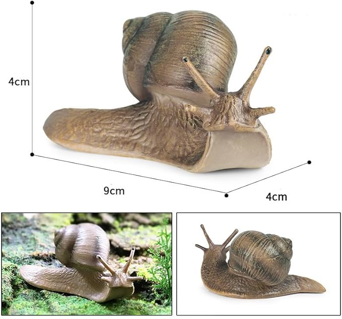 2 Pcs Snail Figurine Miniature Snail Model Realistic Animal Figurines Fairy Garden Micro Landscape Decor