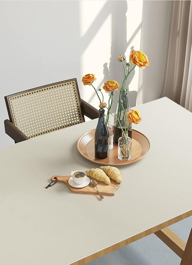 Dimoon 118''x15.7'' Cream Skin Peel and Stick Wallpaper Contact Paper Modern Self Adhesive Wall Paper Removable Renter Friendly Textured Solid Color Cabinet Vinyl Roll (118''x15.7'',Cream Skin)