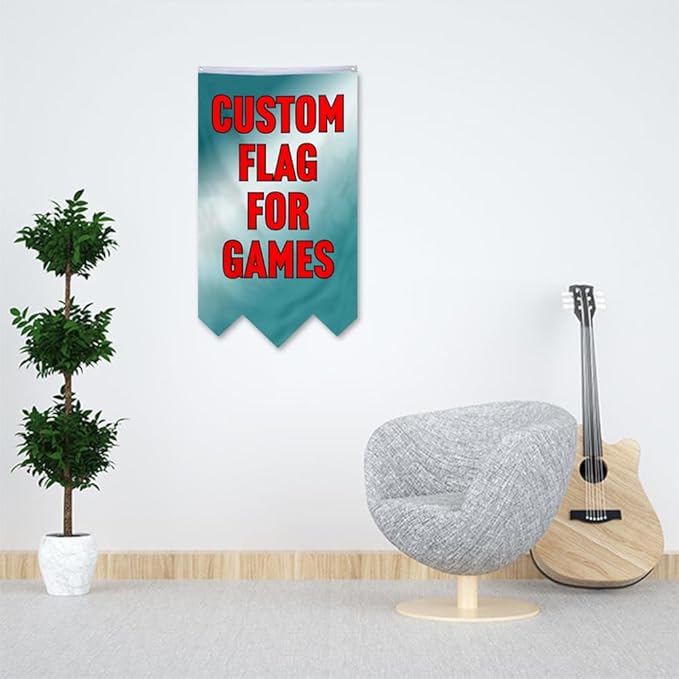 Customizable Games Funny Family Personalized Swallowtail flag Garden house banner Decor Double Stitched Polyester with Brass Grommets (Game, 30x50in)