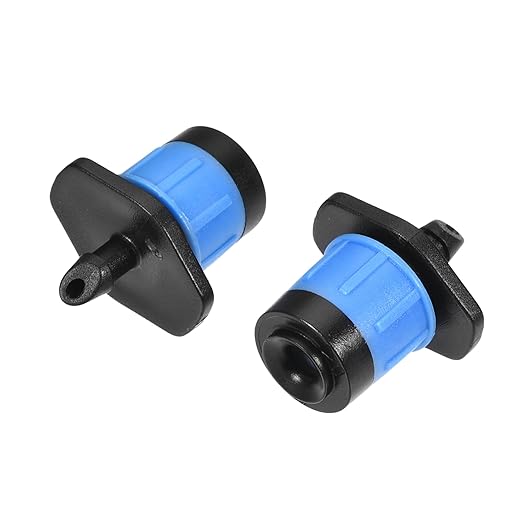 MECCANIXITY Drip Emitters Fan Shape Adjustable 360 Degree Blue for 1/4" Irrigation Tube Hose 10pcs