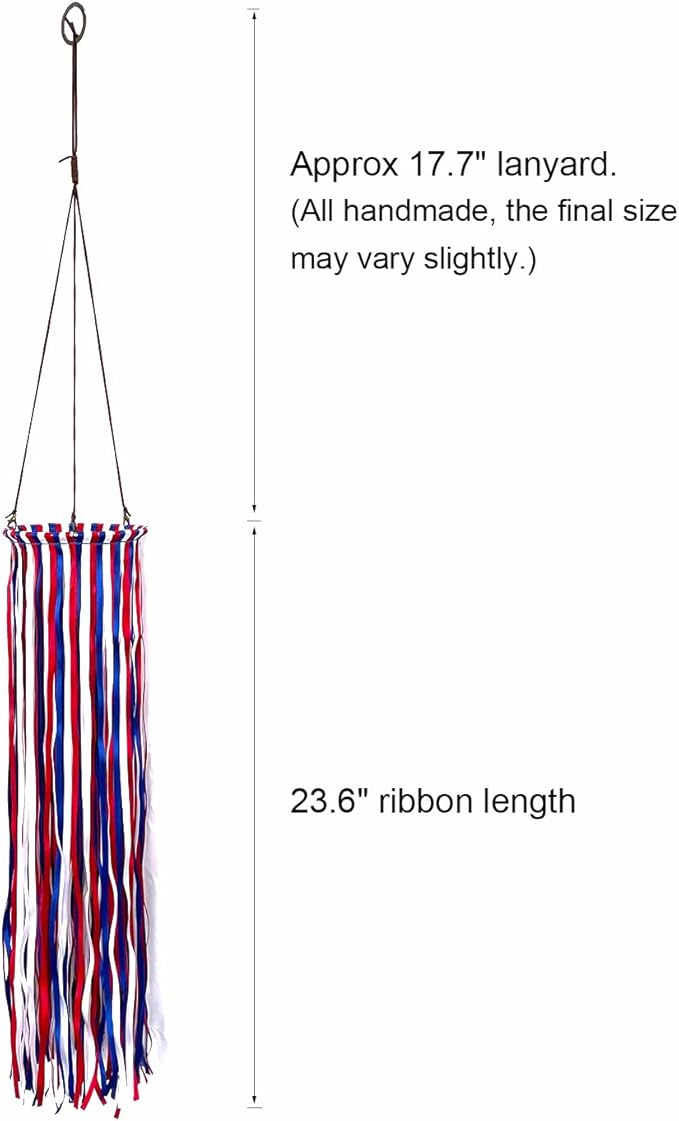 Satin Ribbon Windsock Streamer, Outdoor Decorations for Your Patio, Garden, Yard, Dock and Camper, 41-Inch, WS41-LBH