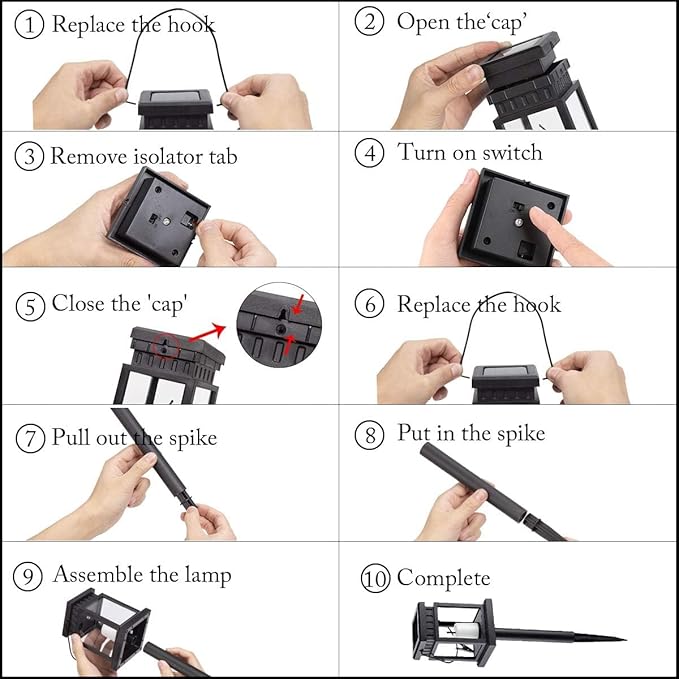 GIGALUMI Solar Lanterns Outdoor Waterproof, 4 Pack Hanging Solar Lanterns for Outside, Candle Effect Outdoor Lights for Pathway, Garden, Patio, Lawn, Porch, Gazebo, Tent, Tree, Yard(Constant Lights)