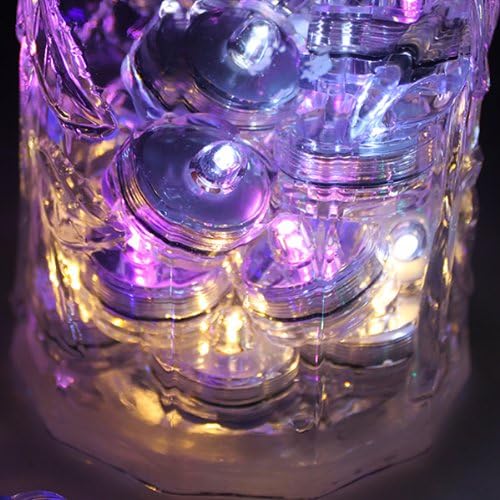 Bright LED Floral Tea Light Vase Submersible Lights for Party Wedding (Purple, 20 Pack)