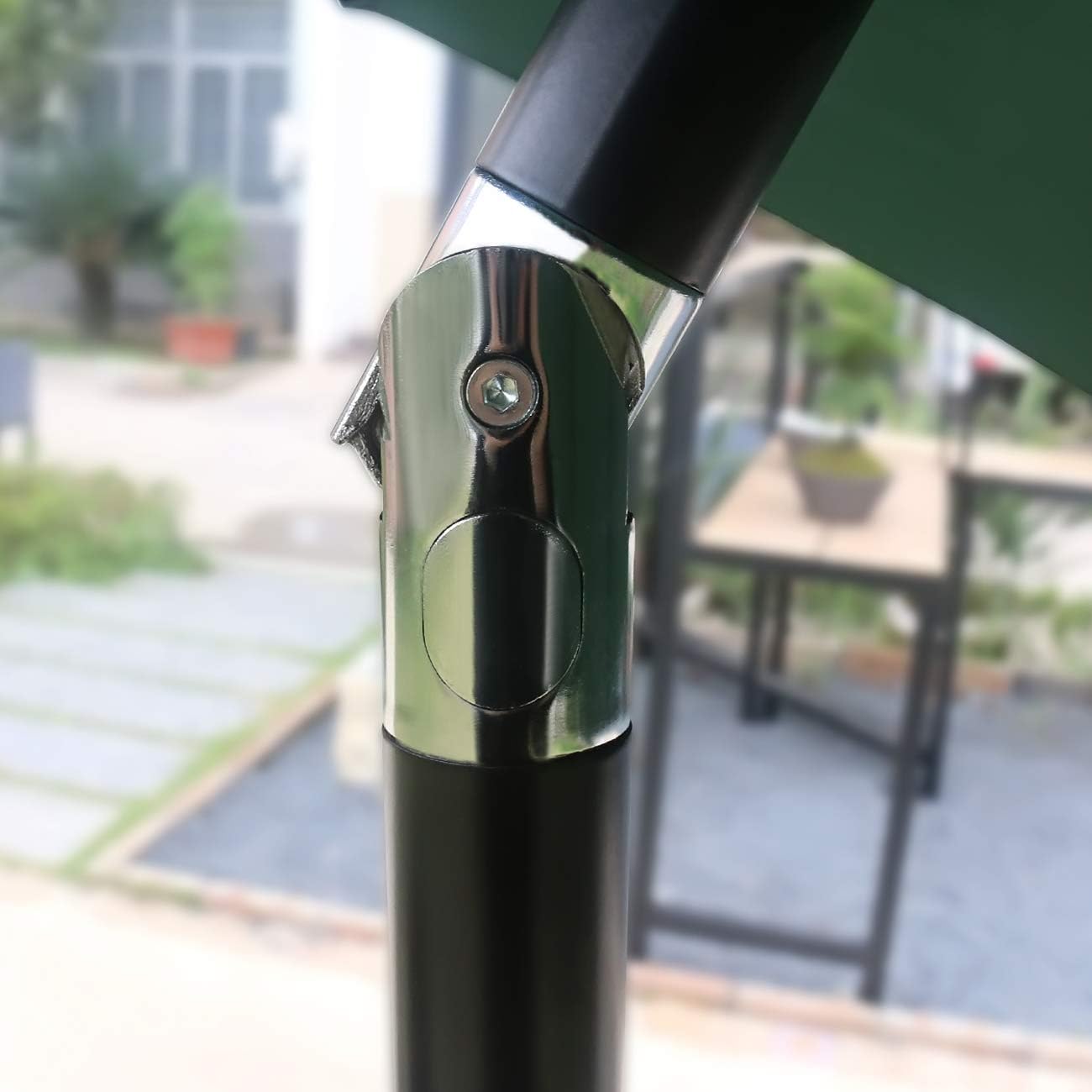 Sunnyglade 9' Solar LED Lighted Patio Umbrella with 8 Ribs/Tilt Adjustment and Crank Lift System (Dark Green)