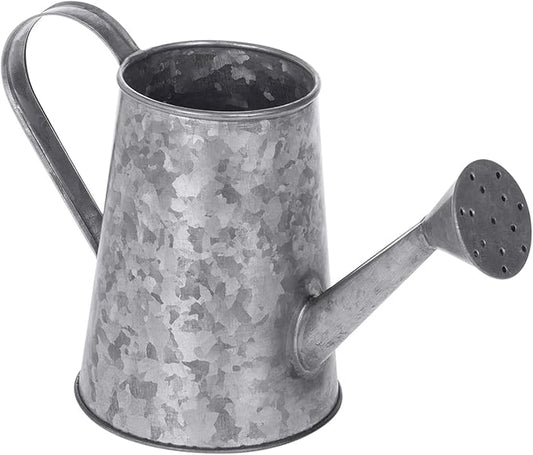 MyGift 5 Inch Mini Rustic Galvanized Metal Decorative Vase in Vintage Style Watering Can Design for Dried Flowers and Artificial Plants - Handcrafted in India