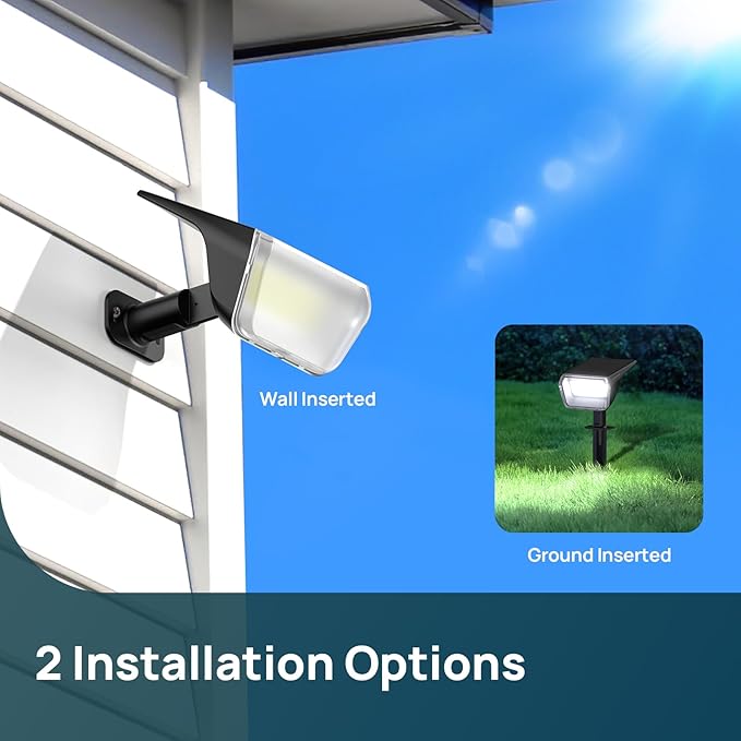 Linkind Solar Lights Outdoor, 50 LEDs Color Changing Spotlights, Solar RGB Light with 10 Lighting Modes and IP67 Waterproof, Multicolor Outdoor Lighting for Yard, Garden, Landscape Decorations, 6Pack