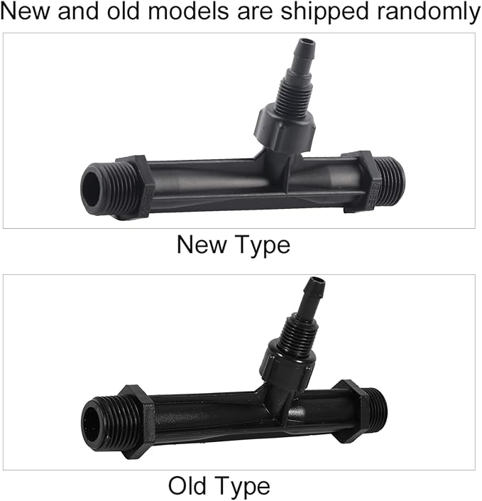 Wytino Fertilizer Injector Tube, Irrigation Venturi Fertilizer Injector 1/2" 3/4” 1” Inch Garden Fertilizer Mixer Injector, Agriculture Device Plastic, Black(1/2 inch)