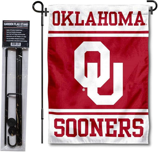 College Flags & Banners Co. Oklahoma Sooners Garden Flag with Stand Holder