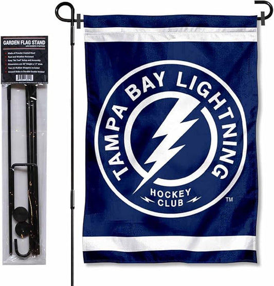WinCraft Tampa Bay Lightning Circle Logo Garden Flag and Pole Stand Holder