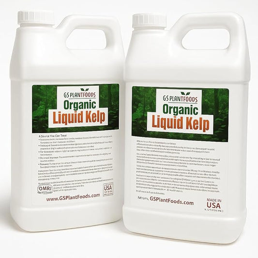 GS Plant Foods Liquid Kelp Fertilizer – Suitable for Organic Growing, OMRI Listed Seaweed Concentrate for Lawns, Gardens & Soil - 5 Gallons