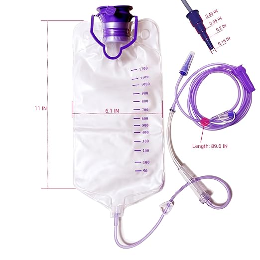 Water Drip Bags,1200ml Nutrition Bag Fluid Dripper Supply with Large Bore & Tube for Plants, 2 Pcs