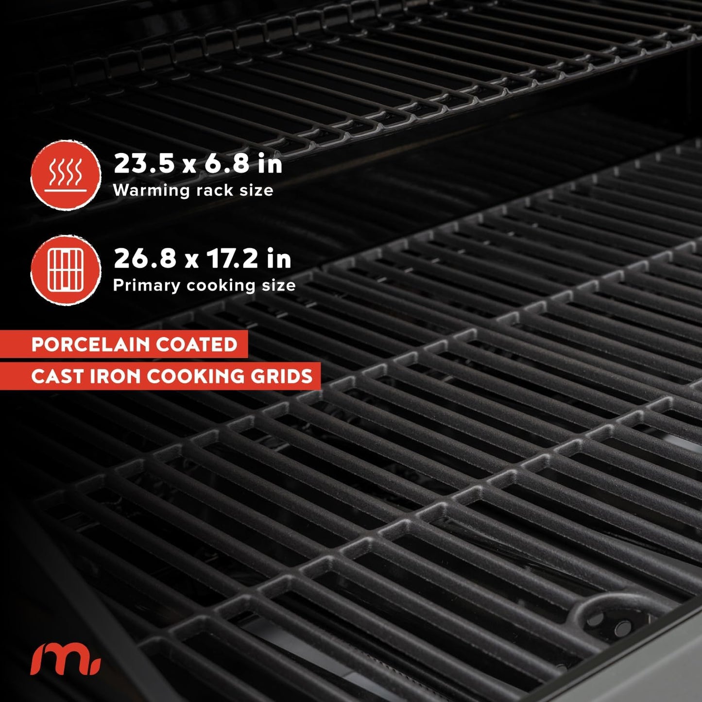 5-Burner Gas Grill with Side Burner, 66,000 BTUs, 753 SQ. In. Cooking Area, 2 Wheel Transport, Propane BBQ Grill with for Outdoor Cooking, Patios, and More - 720-1095