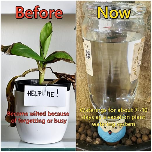 4 Pack Terra Cotta Watering Spikes, Owl Shape Terracotta Watering Spike, Vacation Self Watering Planter Insert, Automatic Plant Waterer for Indoor Outdoor Plants