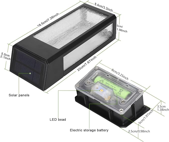 GOODFOEVER 2 Pack Solar Lights for Outdoor Fence and Wall: Replacement Top, Waterproof
