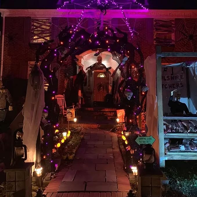 TW SHINE Purple and Orange Halloween Lights, 20FT 100 Count Incandescent Mini String Lights, Waterproof Halloween Decorations for Outdoor Indoor Patio Home Party Garden Yard Decor