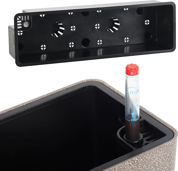 GardenBasix Elongated Self Watering Planter Pots 2-Pack Window Box 5.5 x 16 inch Indoor Home Garden Modern Decorative Pot for All House Plants Flowers Herbs (Coffee,2)