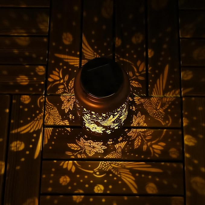 Hummingbird Solar Lanterns Outdoor Waterproof Hanging Solar Lights, Birthday Gifts for Women, Men, Mom, Mothers Day Gifts, Garden Decor for Outside, Patio, Outdoor, Yard, Lawn, Balcony