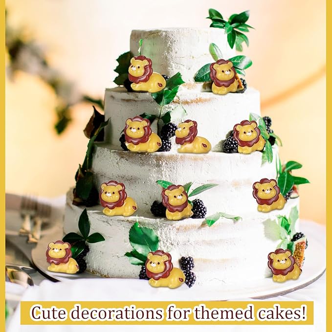 50 Pcs Mini Resin Lion Miniature Lion Figurines Bulk Adorable Garden Accessories for Micro Landscape Ornaments Home Decor Bookcase Living Room Scenes Kit