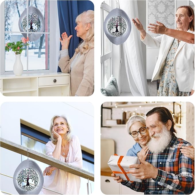 Tree of Life Wind Spinners for Yard and Garden, Metal Ornaments for Garden Décor, Outdoor Wind Spinner, Tree of Life Gifts, Outdoor Garden Decoration, 12 inch Tree of Life Wall Décor by ISEO