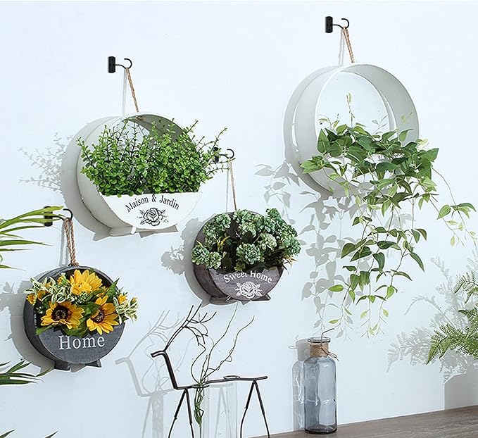 Ceiling Hooks for Hanging Plants 2Pack 2.5in,Wall Mount Hangers Plant Hooks,Wall Hooks for Plants,Lights,Planters,Lanterns,Hanging Bird Feeders,Wind Chimes,indoor&Outdoor Decoration Hooks Black