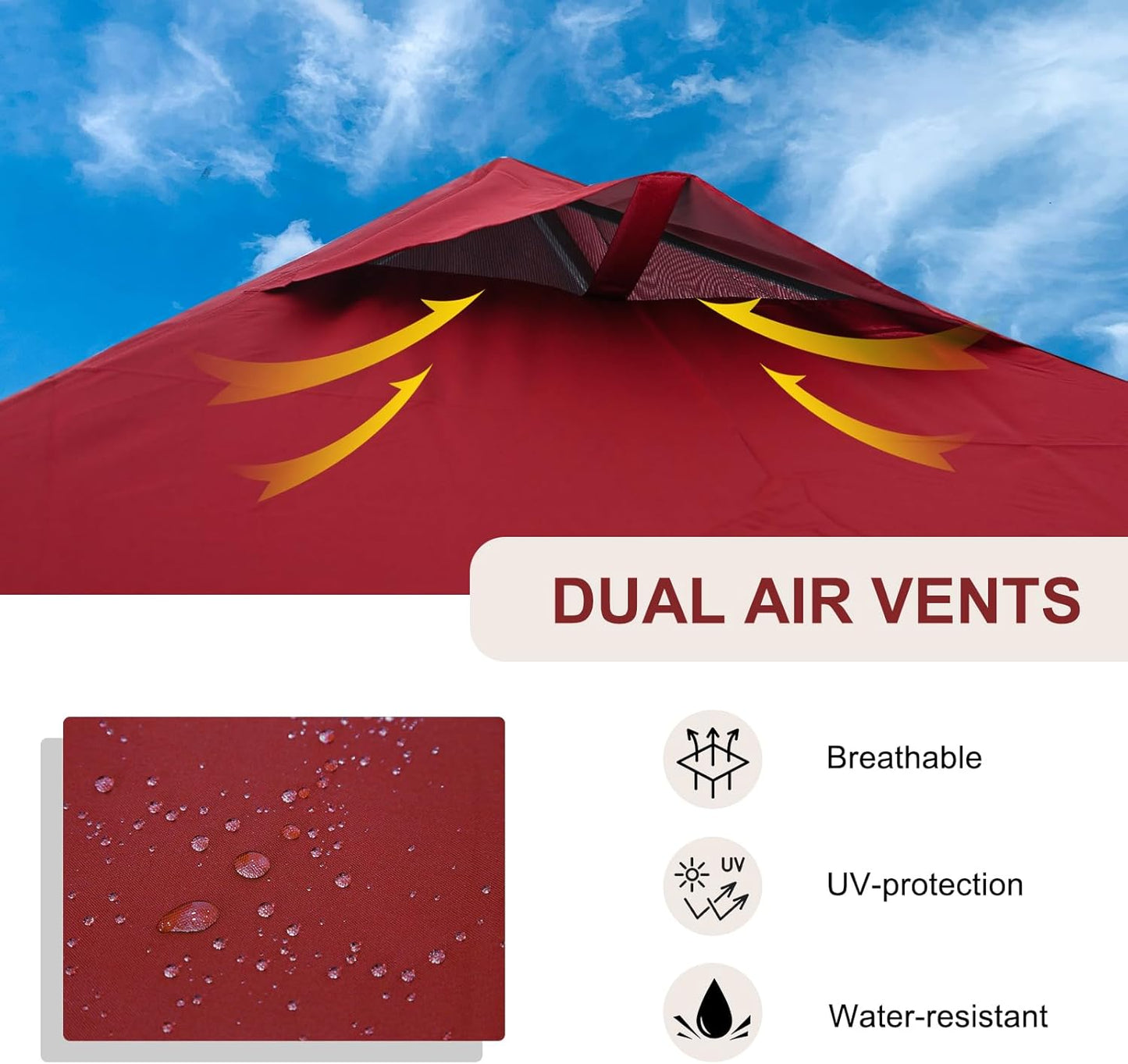 Outdoor Pop up Barbeque Grill Gazebo 8x5 with Carry Bag, Portable BBQ Canopy Tent with Handy Wired Shelf, Red