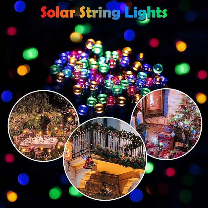 Solar Christmas Lights Outdoor Waterproof, 400 LED 137FT Solar Powered LED String Lights Green Wire with 19 Modes Waterproof Fairy Lights for Bedroom Patio Garden Tree Party Yard Decoration