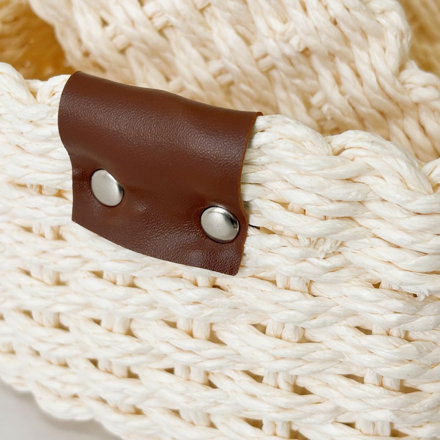 Small baskets for Organizing,Cute woven Storage basket with recycled paper rope for Shelves Bathroom,Little decorative basket,Set of 3 (Beige)