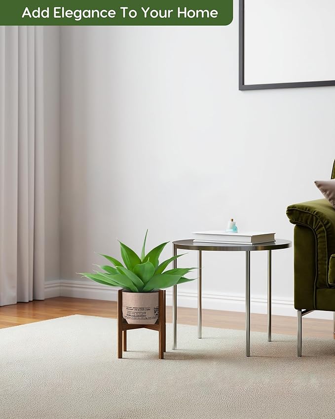 Velener Fake Agave with Burlap Bag, Artificial Plant Outdoor Agave - Fake Plants for Indoor and Outdoor Decor(16 Inch)