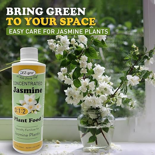 EZ-GRO Professional Liquid Jasmine Fertilizer - 8 oz Bottle | 3:1:2 Concentrated Nutrients for Indoor Plant Food | Houseplant Fertilizer for Jasmine Flowers| Promotes Vibrant Plants & Strong Roots