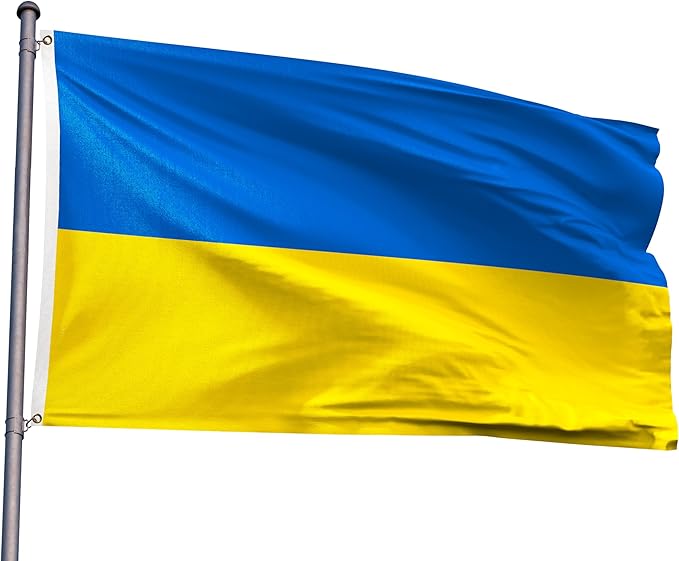 Ukraine Flag 5x8FT Ukrainian National Polyester Flag With 2 Grommets For Patriotic Ukrainian Themed Festival Events Party Decoration (Ukraine, 5x8FT)