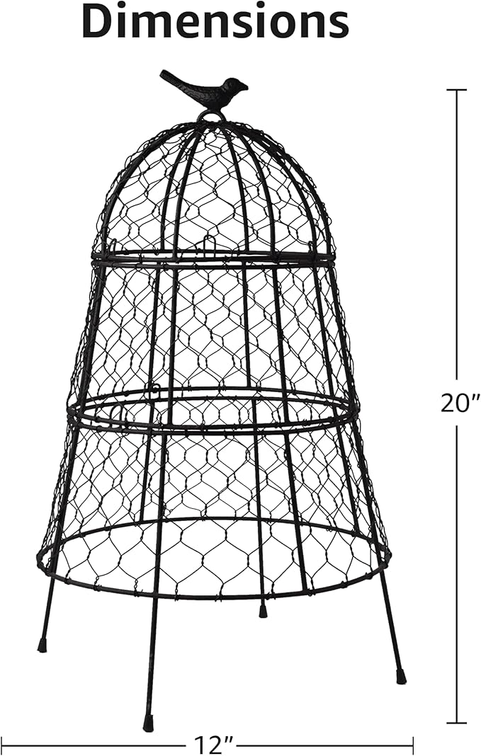 Pack of 10 Heavy-Duty Chicken Wire Plant Cloches – Rustproof Garden Protectors and Plant Cages for Vegetables and Flowers – Safeguard Plants from Deer and Critters – 20” x 12”