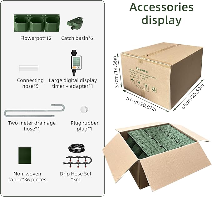 Self Watering Wall Planter with 36 Pots, Vertical Garden Planter for Indoor Plants, Wall Mounted planters Hanging Flower Herbs Vegetables for Garden (36POTS with Irrigation System)