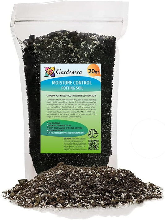 Organic Moisture Control Potting Mix - Absorbs 33% More Water Than Basic Potting Soil - 20 Quart