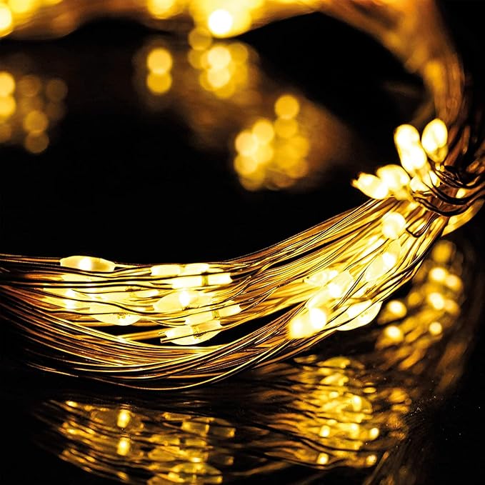 2 Pack Solar Watering Can String Lights Replacement Top - Round Solar Panel Outdoor Waterproof 32 Ft LED Copper Wire Hanging Lanterns Solar Lantern Battery Box Replacement Accessories(Warm/Cold)