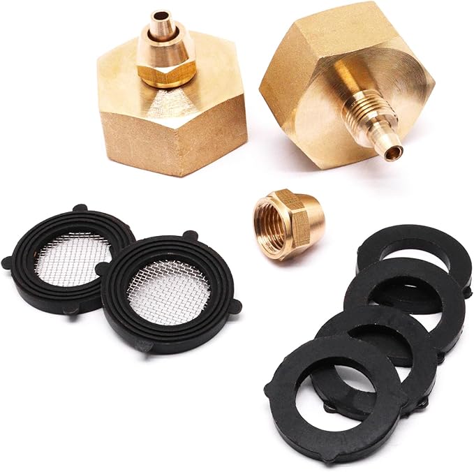 Drip Irrigation Hose Connector, Garden Hose Adapter Solid Brass 3/4 to 1/4 Hose Adapter, Garden Hose to Sink Faucet Adapter Used for Water Hoses (2pcs)