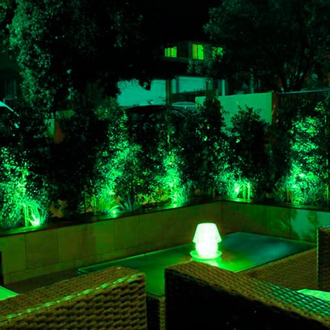 T-SUNUS Green Solar Lights Outdoor Waterproof IP65 Landscape Spotlights 2 Modes Dusk to Dawn for Christmas Halloween Tree Statue Graveyard Garden Flag 4 Pack