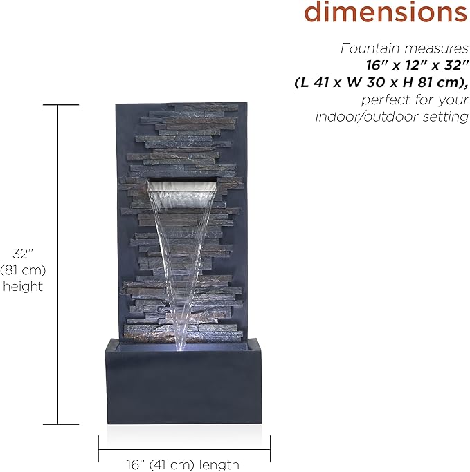 Alpine Corporation CPS194 Outdoor Modern Stainless Steel Geometric Orbs Water Floor Fountain for Patios, Gardens, and Outdoor Decor, 55" H, Brown