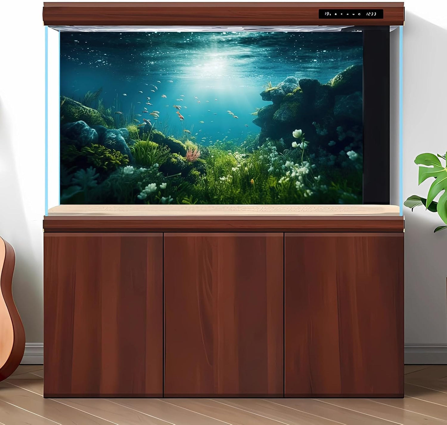 Underwater Aquarium Background Under The Sea Fish Tank Background Ocean Floor Green Aquatic Plants Aquarium Backgrounds Deep Sea Sunray Tropical Fish Aquarium Tank Backgrounds 72x16in