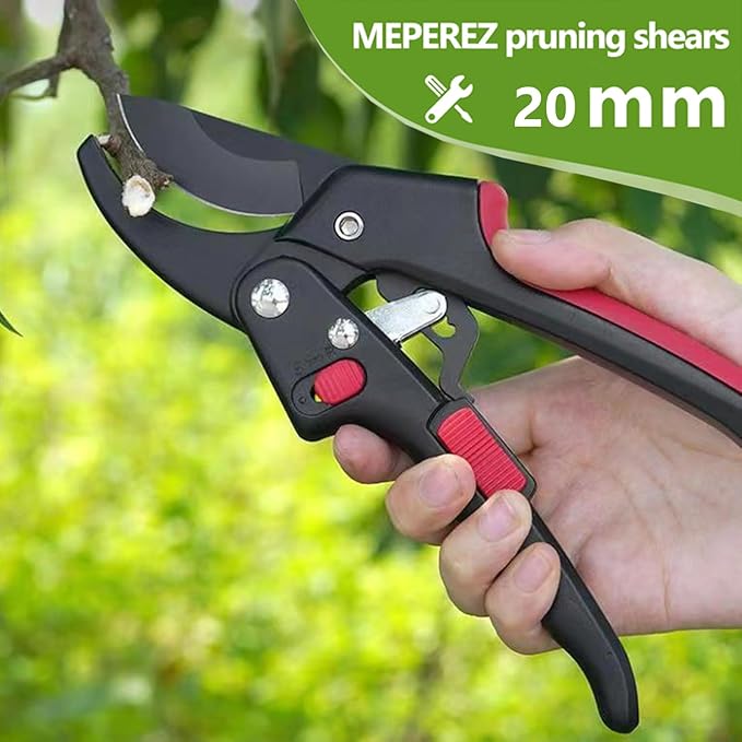 Upgraded Garden Clippers, Adjustable Germany Pruners, Work 3 Times Easier, Professional Pruning Shears, Cutting Rose, Flower, Hedge, Stem, Sharp Gardening Scissors, Arthritis Weak Hand Snips