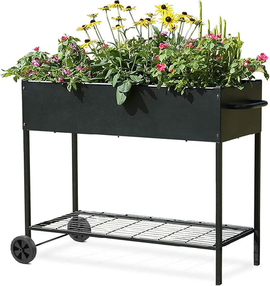 MIXC Metal Raised Garden Beds with Legs, Elevated Planter Boxes Outdoor Raised for Gardening, Large Planter Box for Vegetable Flower Herb