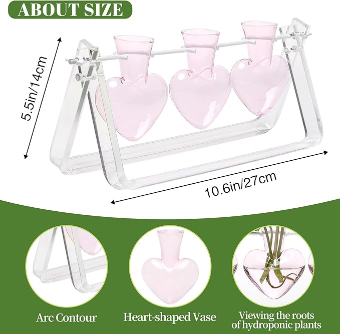 Plant Terrarium Propagation Stations with Acrylic Stand Birthday Gifts for Women Plant Stand Indoor Office Home Decor