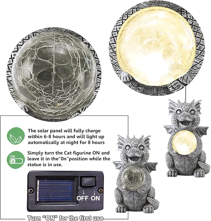 Solar Garden Decor Statues Figurine: Garden Art for Patio Balcony Yard Lawn - Unique Christmas Birthdays Gifts for Mom Grandma Women Wife Sister