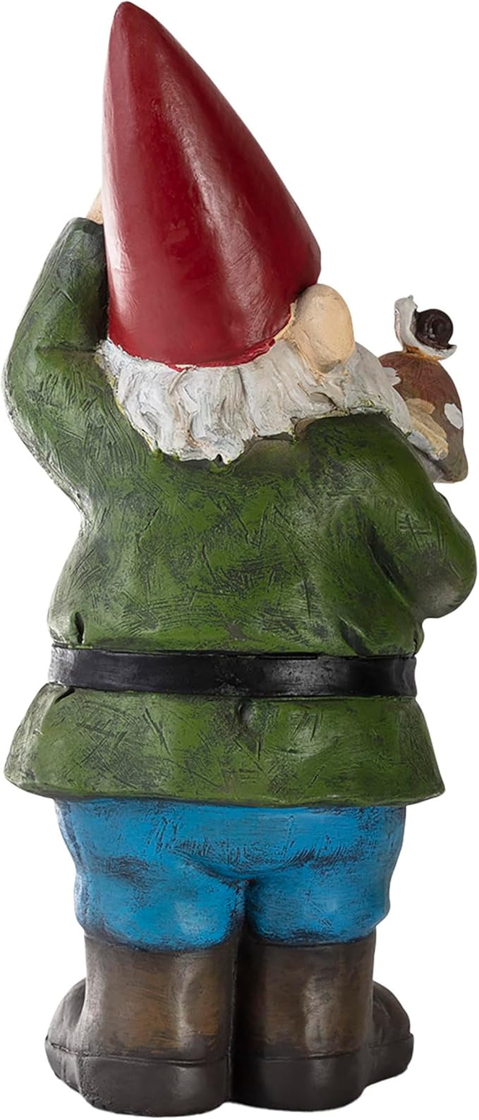 Alpine Corporation 12" Tall Outdoor Garden Gnome with Mushroom Yard Statue Decoration