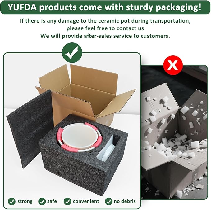 Ceramic Plant Pots,6.7 + 5.5 Inch,Set of 2,Planters with Drainage Hole and Saucer,Flower pots for Indoor Plants,Modern Design(Dark Gray+White)