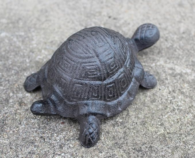 Garden Decoration Turtle Cast Iron Key Hider Stone Diversion Safe Key Outside Hider Hide-A-Key Holder Safely Hiding Your Spare Keys for Outdoor Garden or Yard, Geocaching