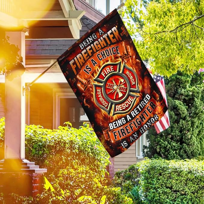 FLAGWIX Firefighter Flag Decorations - Independence Day, 4th of July Decorations Outdoor Flags, House Flag 30x40 - USA House Garden Flags Premium Polyester, Decorative Indoors Outdoor Flags