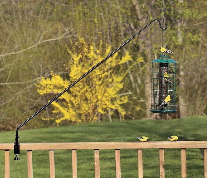 Ashman Deck Hook (2 Pack, 49-Inch Deck Hook), Double Forged Solid Metal Single Piece Rod, Ideal for Bird Feeders, Plant Hangers, Coconut Shell Hanging Baskets, and Lanterns.