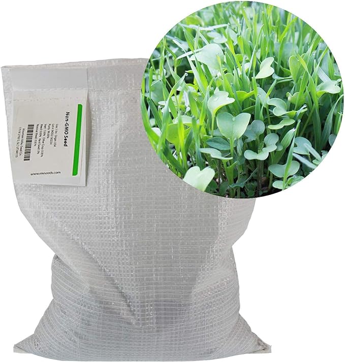 No-Till Garden Farm and Garden Cover Crop Mix Seeds - 5 Lbs - Blend of Gardening Cover Crop Seeds: Hairy Vetch, Daikon Radish, Forage Collards, Triticale, More